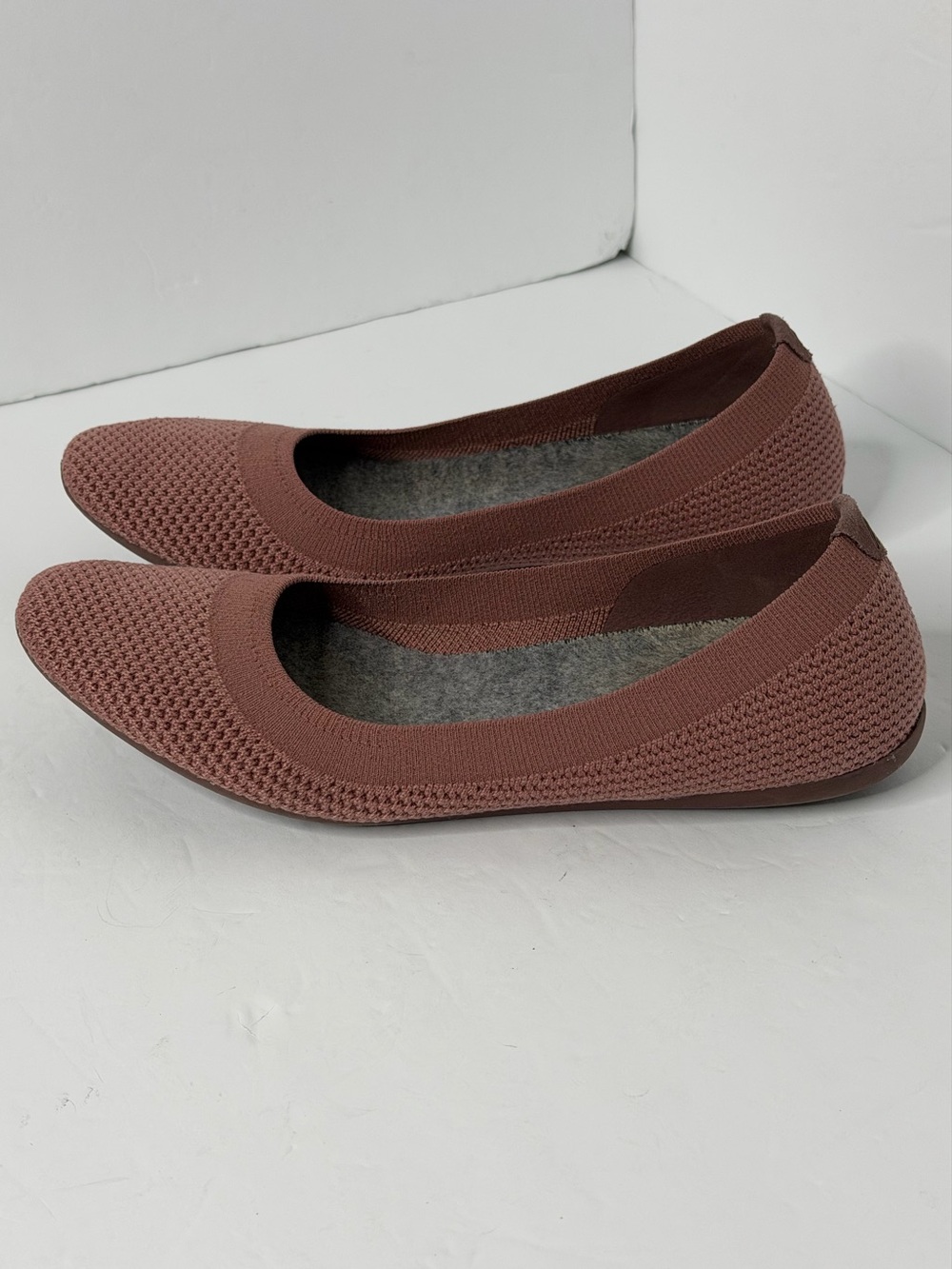 Allbirds Women's Tree Breezers Ballet Flats Dusty Rose Knit Slip On Shoes Size 8